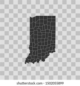 illustration vector map of Indiana