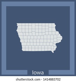 illustration vector map of Iowa