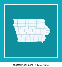 illustration vector map of Iowa