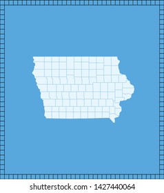 illustration vector map of Iowa