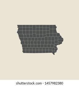 illustration vector map of Iowa