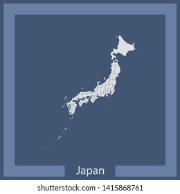 illustration vector map of Japan