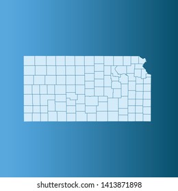 illustration vector map of Kansas