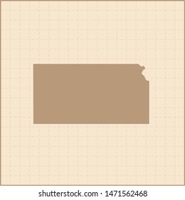 illustration vector map of Kansas