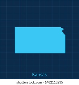 illustration vector map of Kansas