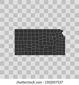 illustration vector map of Kansas
