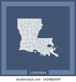 illustration vector map of Louisiana
