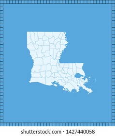 illustration vector map of Louisiana