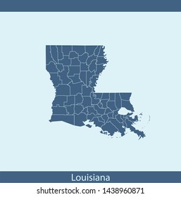 illustration vector map of Louisiana