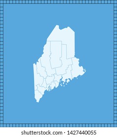 illustration vector map of Maine