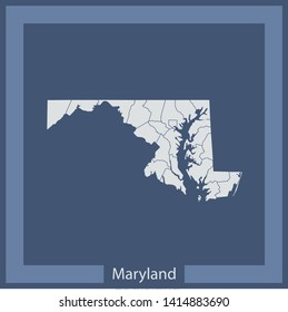 illustration vector map of Maryland