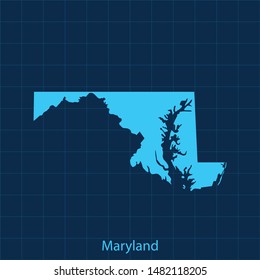 illustration vector map of Maryland