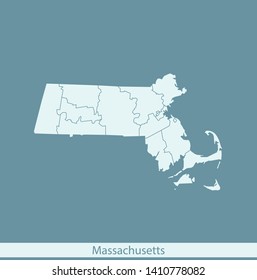 illustration vector map of Massachusetts