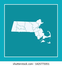 illustration vector map of Massachusetts