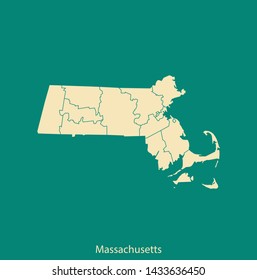 illustration vector map of Massachusetts
