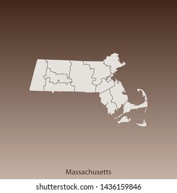 illustration vector map of Massachusetts