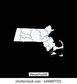illustration vector map of Massachusetts