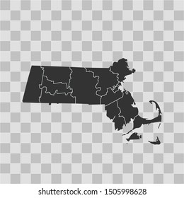 illustration vector map of Massachusetts