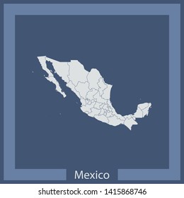 illustration vector map of Mexico