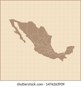 illustration vector map of Mexico