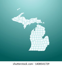 illustration vector map of Michigan