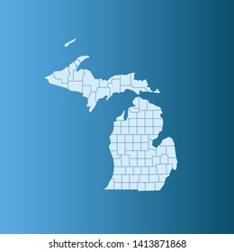 illustration vector map of Michigan