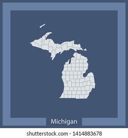illustration vector map of Michigan