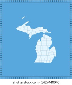 illustration vector map of Michigan