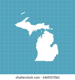 illustration vector map of Michigan