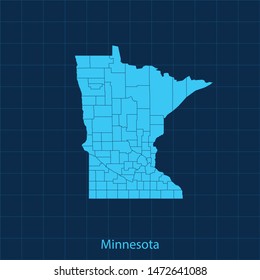illustration vector map of Minnesota