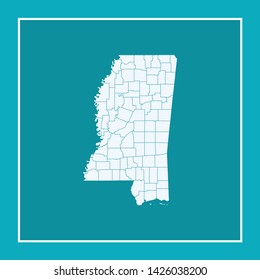 illustration vector map of Mississippi
