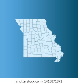 illustration vector map of Missouri
