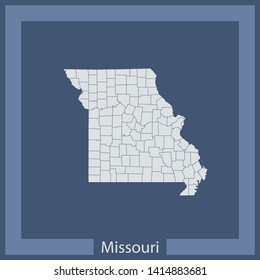 illustration vector map of Missouri