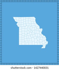 illustration vector map of Missouri