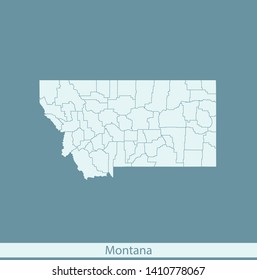 illustration vector map of Montana