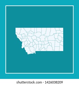 illustration vector map of Montana
