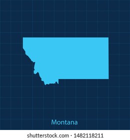 illustration vector map of Montana