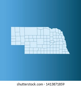 illustration vector map of Nebraska