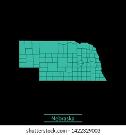 illustration vector map of Nebraska
