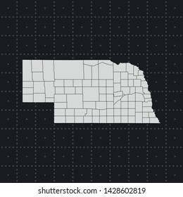 illustration vector map of Nebraska