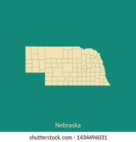 illustration vector map of Nebraska