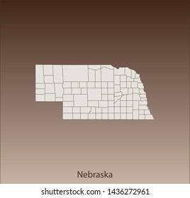 illustration vector map of Nebraska