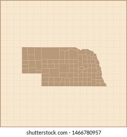 illustration vector map of Nebraska