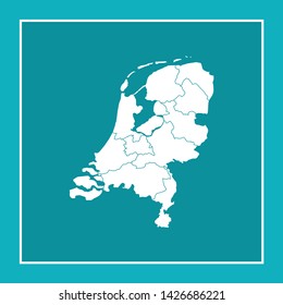 illustration vector map of Netherlands