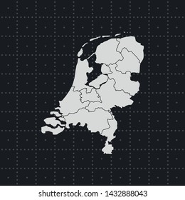 illustration vector map of Netherlands