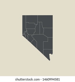 illustration vector map of Nevada