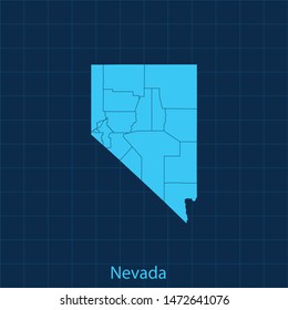 illustration vector map of Nevada