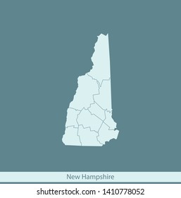 illustration vector map of New Hampshire