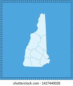 illustration vector map of New Hampshire