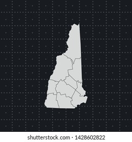 illustration vector map of New Hampshire